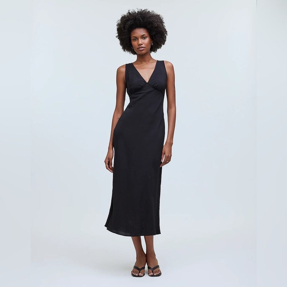 Madewell Black The Ariana Midi Dress Size 6 NP104